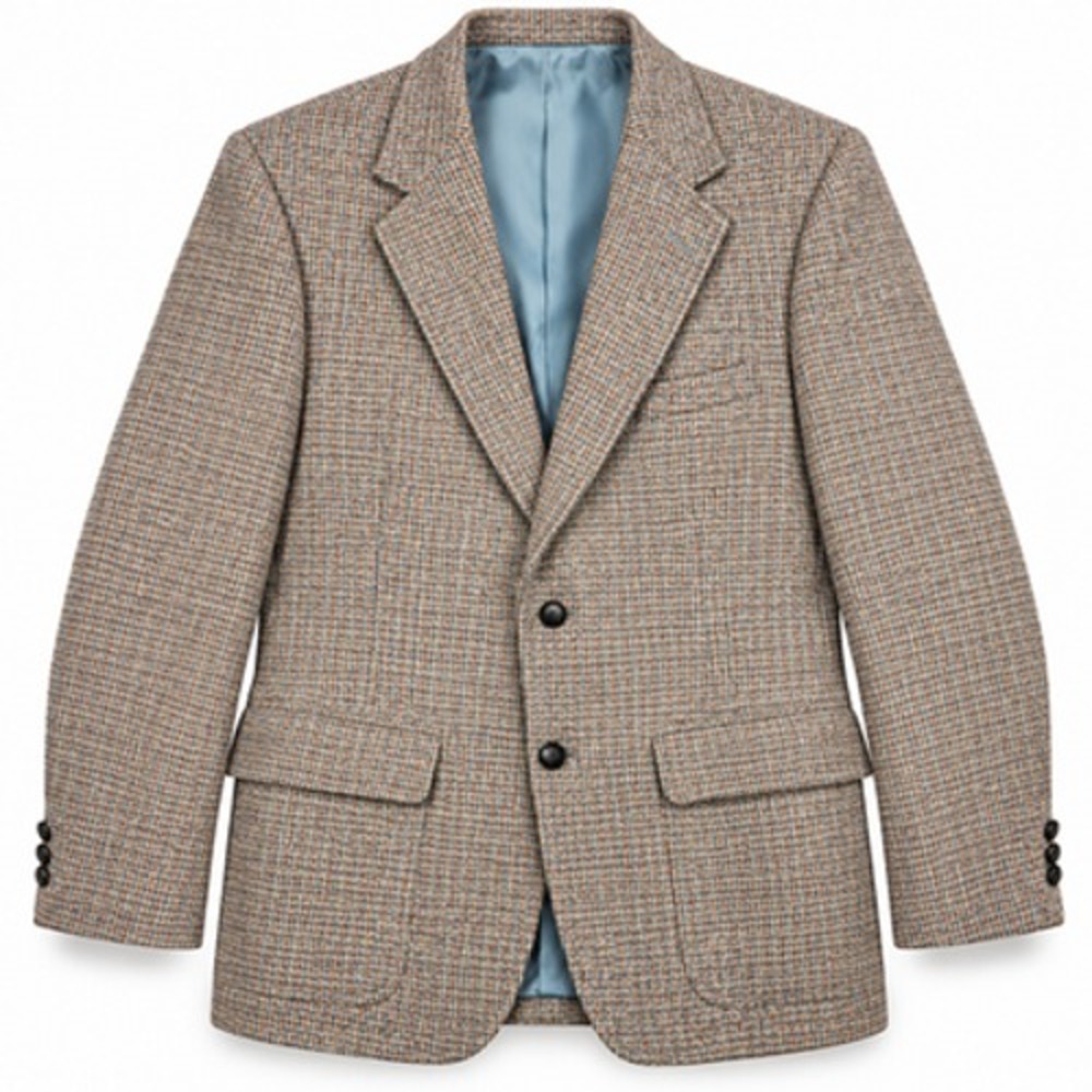 Harris Tweed Duncan Ames Men's Brown Check Wool Sport Coat Blazer Made in USA